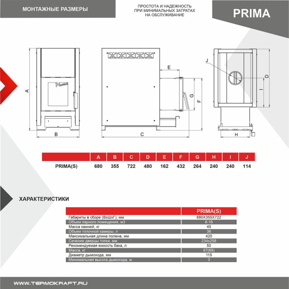 Печь-каменка конвекционная PRIMA 16 (Прима)